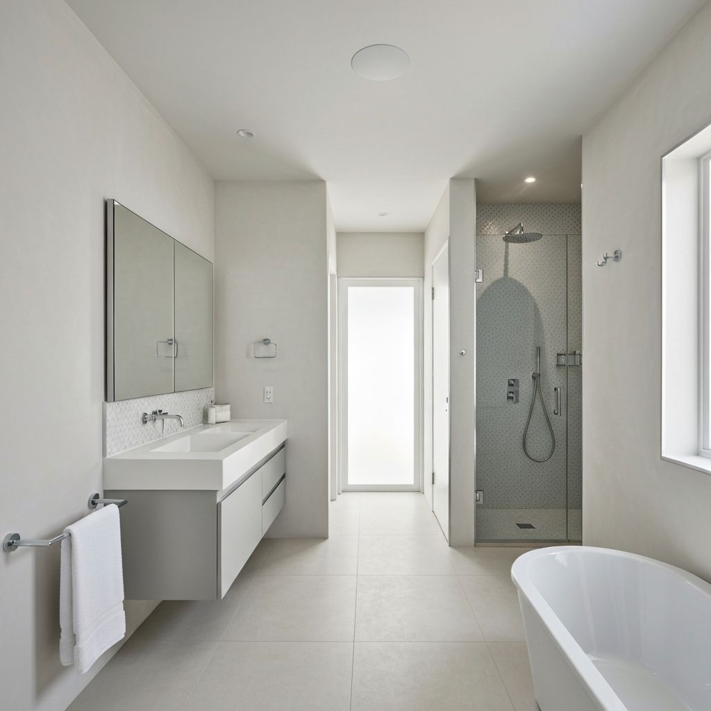 Bathroom re-fit plaster finish